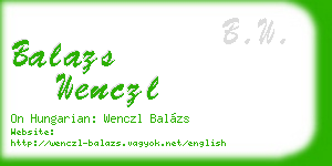 balazs wenczl business card